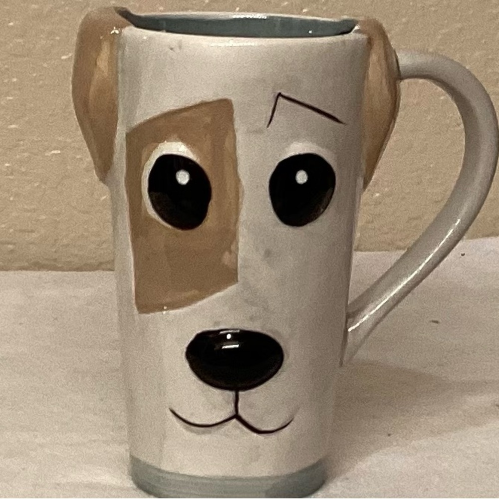 Adorable Dog Face “Best Dog Dad Ever” Tall Ceramic Mug. New